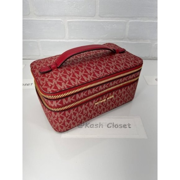Michael Kors Jet Set Double Zipper Travel Case Chili Multi - Picture 5 of 11